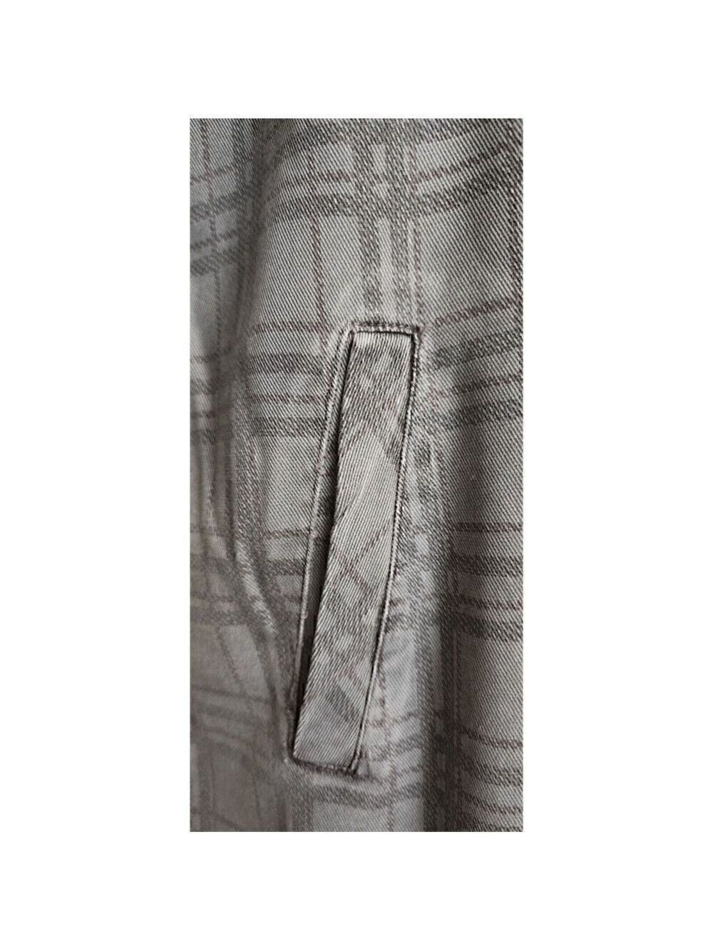 XCVI Boxy Plaid Glen Check Pattern Bell Sleeves Tunic Front Zip Jacket Size XS - Picture 9 of 9